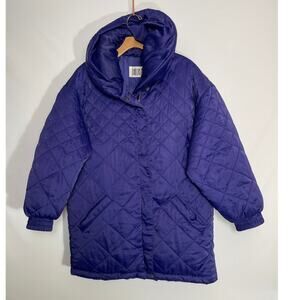 Bill Blass Down Coat in Purple Satin - Women's Size S (Oversized Style Fits M/L)